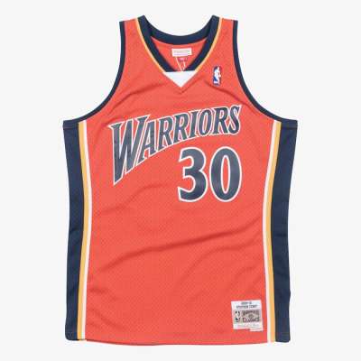 Mitchell & Ness Golden State Warriors #30 Stephen Curry Swingman Jersey dark orange