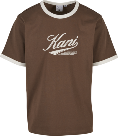 Karl Kani Cursive Varsity Regular Ringer T-Shirt brown