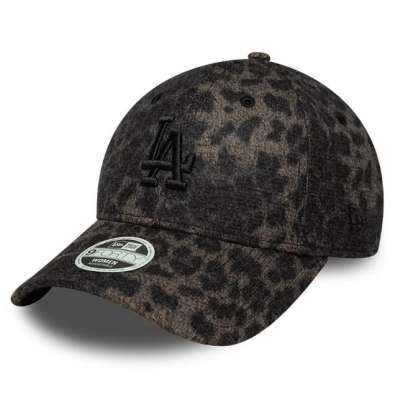 Női Sapka New Era 9Forty Womens MLB Cosy Leopard LA Dodgers Black