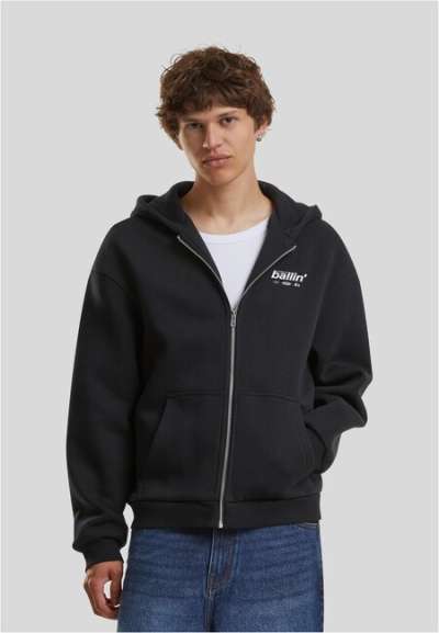 Mr. Tee Always Ballin Fluffy Zip Hoody black