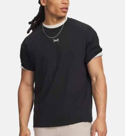 Under Armour UA M HWT METAL LOGO SS-BLK