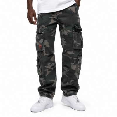 Nadrág Surplus Airborne Vintage Slimmy Fit Pants Black Camo