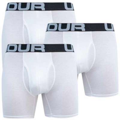Under Armour UA Charged Cotton 6in 3 Pack-WHT