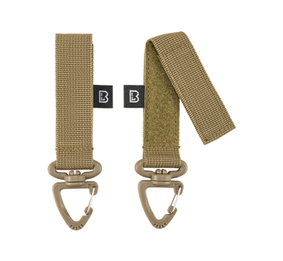 Brandit Belt and Molle Loop Carabiner 2 Pack camel