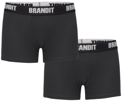 Brandit Boxer Shorts Logo 2 Pack black-black