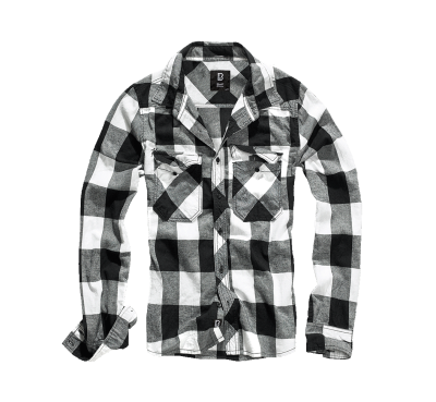Brandit Check Shirt Long Sleeve white/black