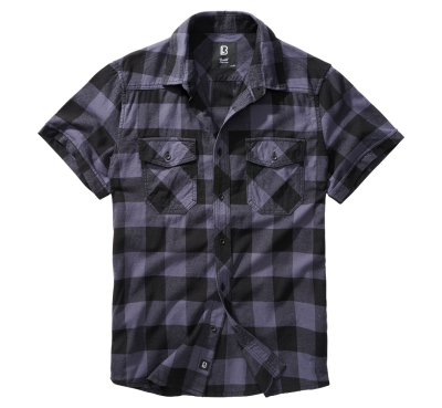 Brandit Check Shirt Short Sleeve black/grey
