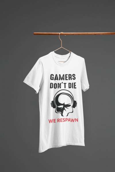 Gamers respawn fehér póló