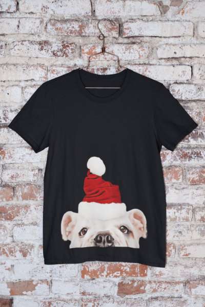 Bulldog karácsonyt fekete póló