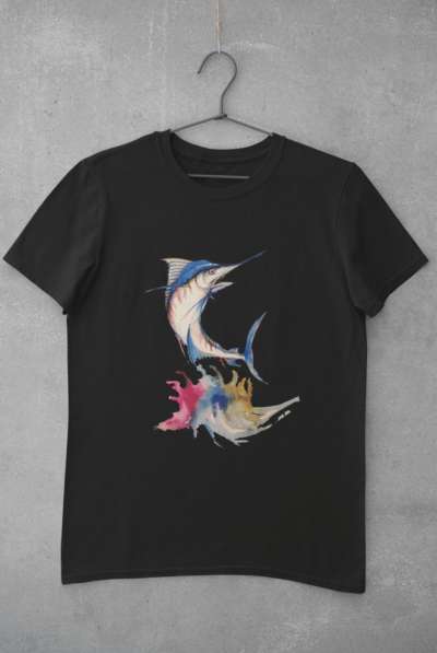 Colored swordfish fekete póló