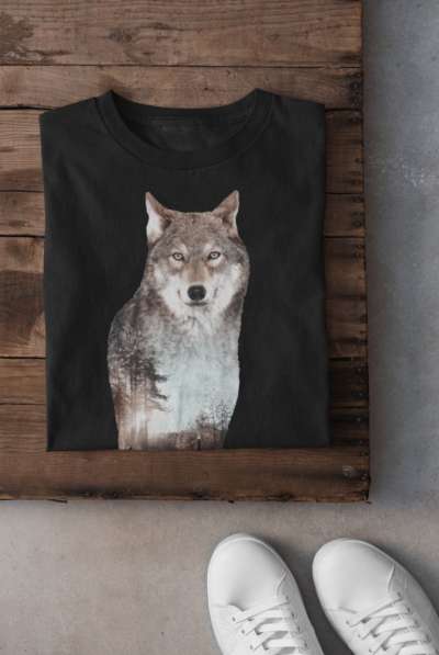 Nature in the wolf fekete póló