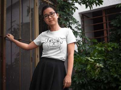 Pug face fehér póló