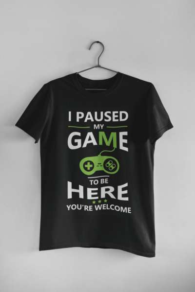 I paused my game to be here fekete póló 3
