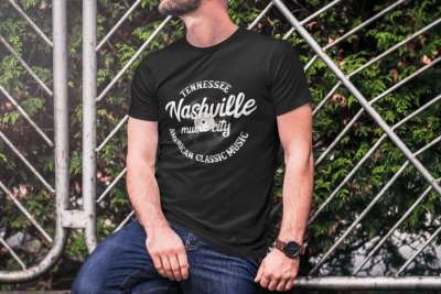 Tennessee Nashville fekete póló