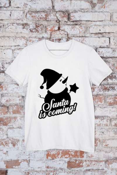 Santa is coming hóember fehér póló