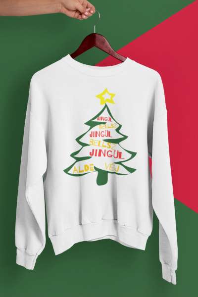 Karácsonyi pulóver fehér - Jingle Bells