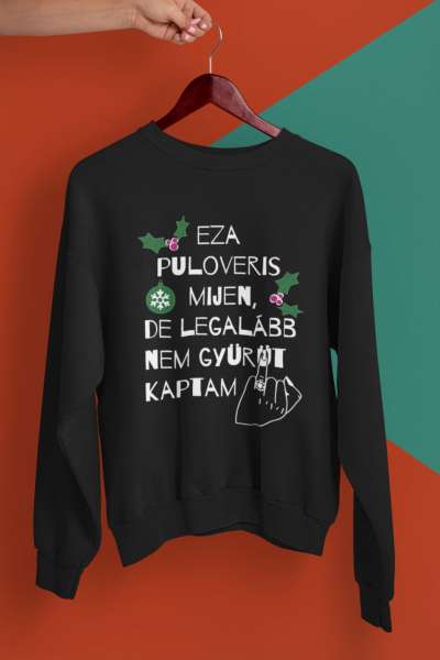 Karácsonyi pulóver fekete - Legalább nem gyűrű