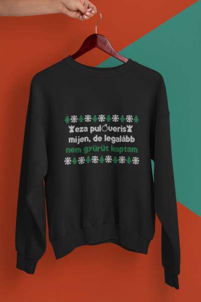 Karácsonyi pulóver fekete - Legalább nem gyűrű kötött