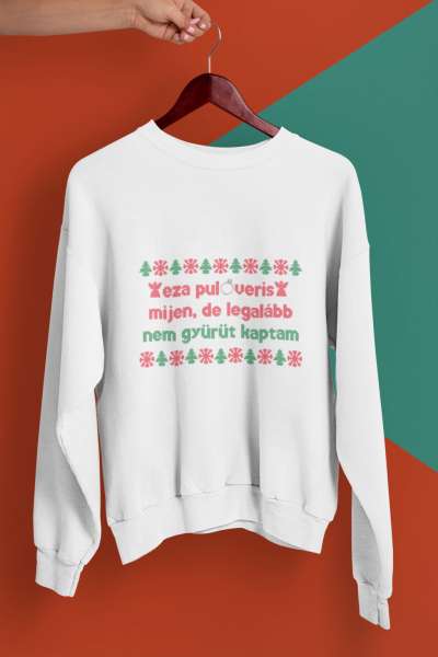 Karácsonyi pulóver fehér - Legalább nem gyűrű kötött