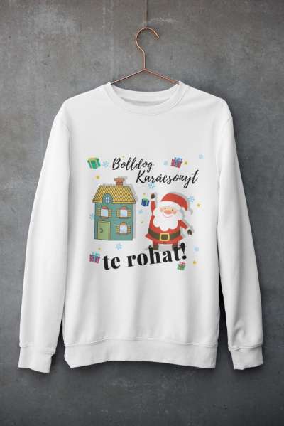 Bolldog karácsonyt te rohat fehér pulóver