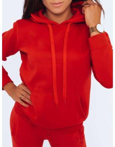 Női BASIC kapucnis pulóver piros