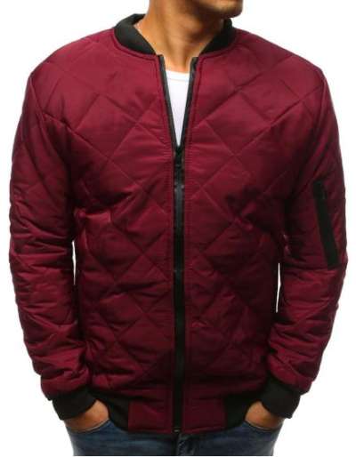 Férfi steppelt bomber dzseki bordó