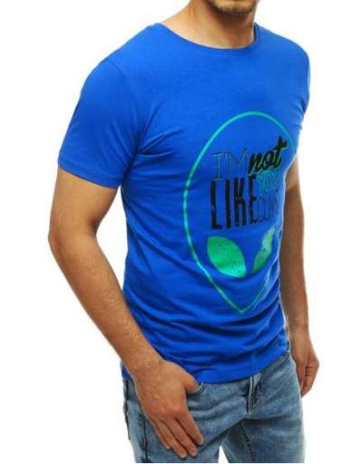 Férfi nyomtatott póló kék RX4156