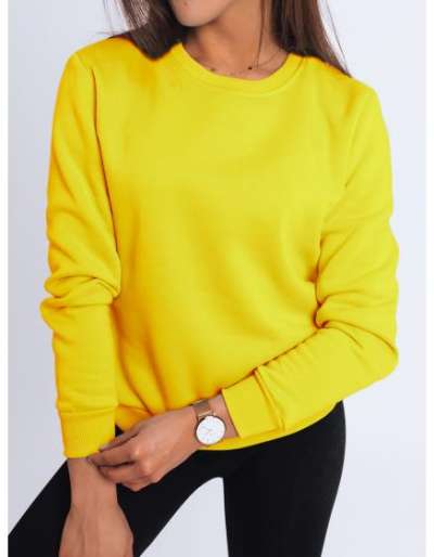 Női pulóver nyomtatás nélkül sárga FASHION