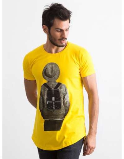 Sárga férfi nyomtatott ing