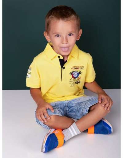 TOMMY LIFE Fiúk sárga póló póló