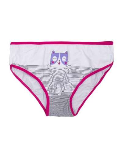 Női nyomtatott bugyi ANIMA fehér és sötét rózsaszín