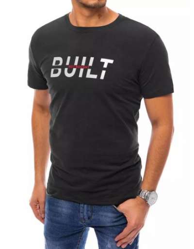 Férfi póló BUILT fekete mintával