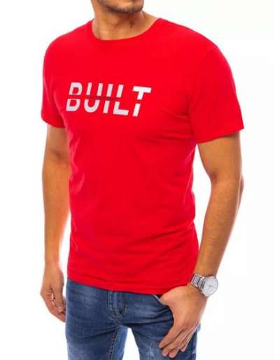 Férfi póló BUILT piros mintával