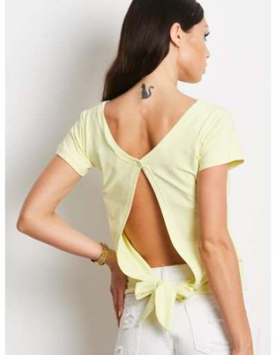 Női póló hátul megkötős ELLA sárga