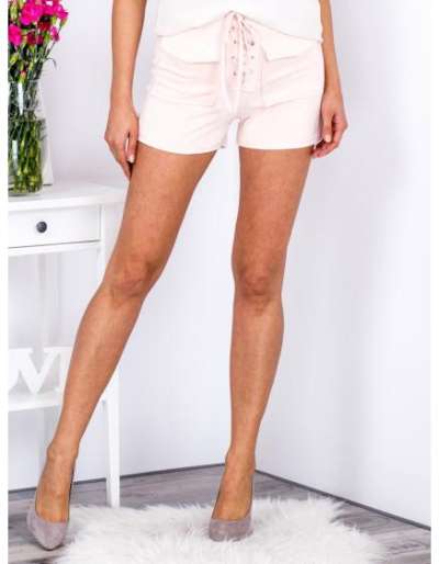 Női rövidnadrág csipkével MAHA őszibarack