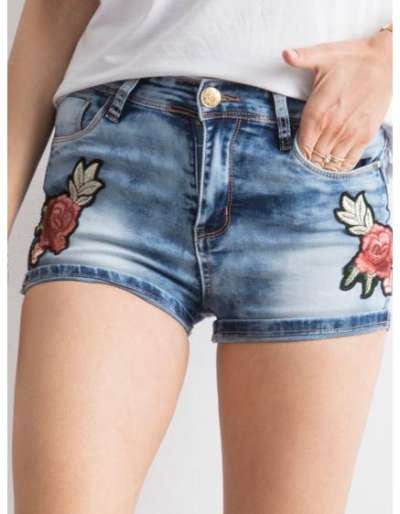 Női farmer rövidnadrág foltokkal TILLIE kék
