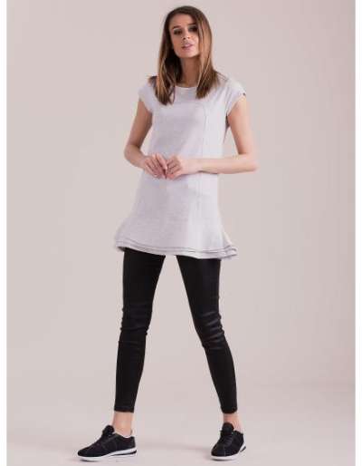 Női tunika réteges fodrokkal KIRA világosszürke