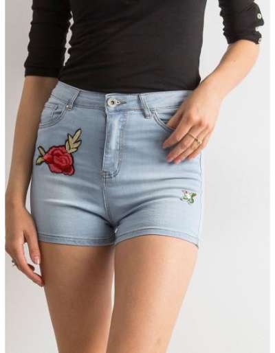 Női magas derekú rövidnadrág foltokkal PLIA kék