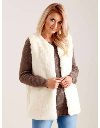 Női szőrmemellény MONA ekrü