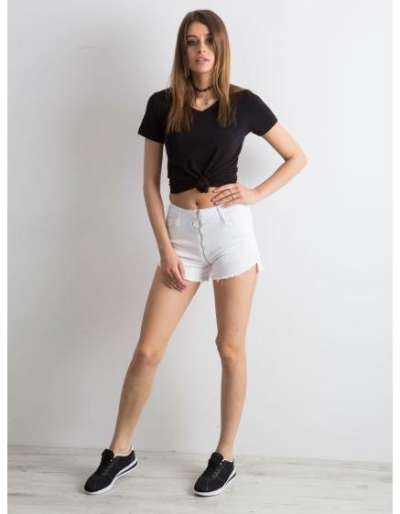 Női rövidnadrág zsebekkel MIRO fehér