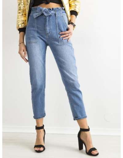 Női magas derekú farmernadrág HIKKA kék