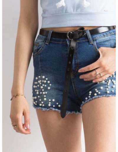 Női rövidnadrág gyöngyökkel DOLLY sötétkék