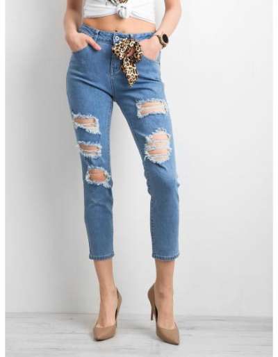 Női lyukas farmer ORIA kék