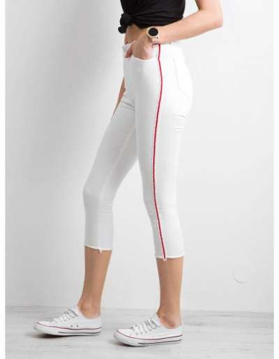 Női farmer piros szegéllyel VEMAS fehér