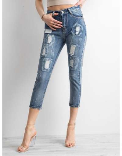 Női szakadt farmer szakadt hatású MILA kék