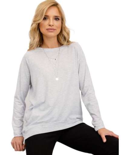 Női kapucnis pulóver NADIA világosszürke