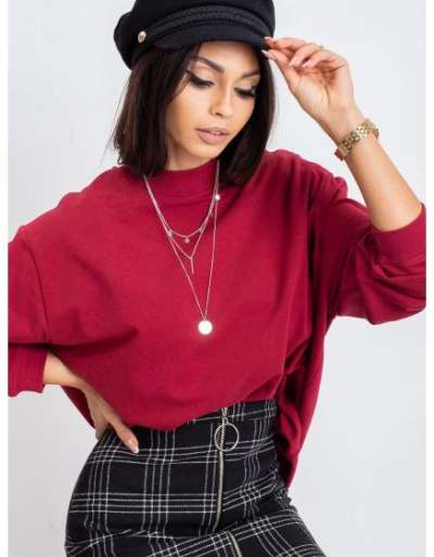 Női pulóver TWIST burgundi