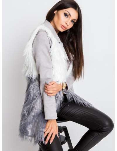 Női mellény LEXIE fehér-szürke