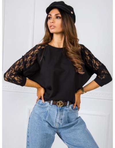 Női blúz Shangri RUE PARIS fekete