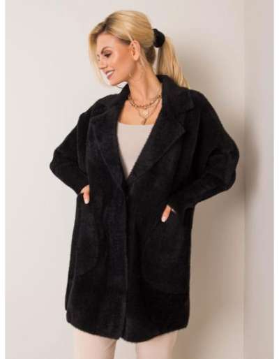 Női alpakka kabát NORA Fekete